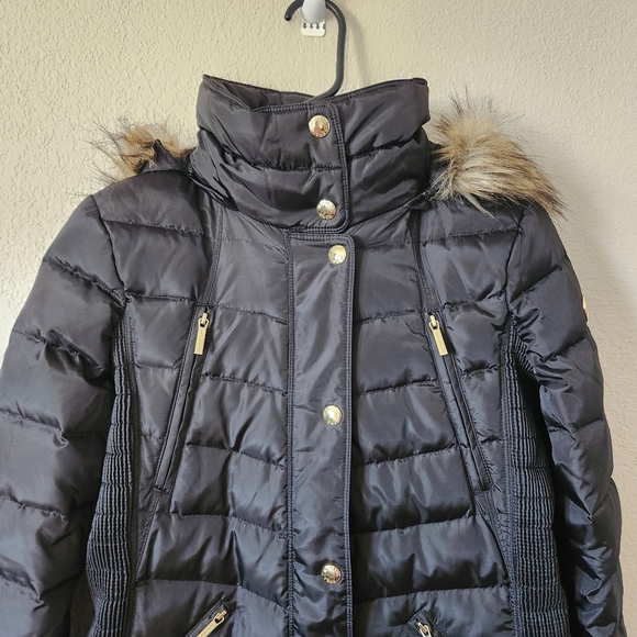 Michael Kors Women's Long Down Black Puffer Jacket, Size: Petite Small - Picture 4 of 14